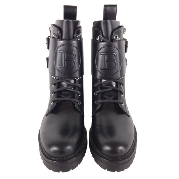 Balmain B Logo Buckle Ranger Combat Boots Mens US 10 IT 43 Black $1650 main image 14